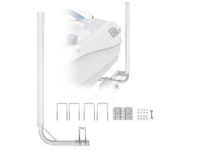 Vodiace tyče k prívesu na loď nastaviteľné 1219.2mm, 2 ks oceľ/pvc