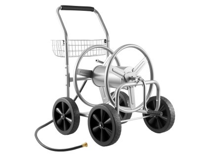 Záhradný vozík na hadicu s navijakom, 91.44 m × 1.59 cm, 4 kolesá