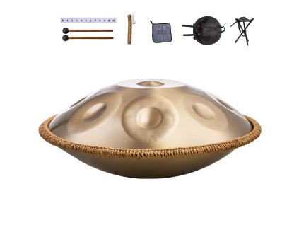 Handpan ručný perkusný nástroj 55.9 cm 10 tónov d mol s paličkou