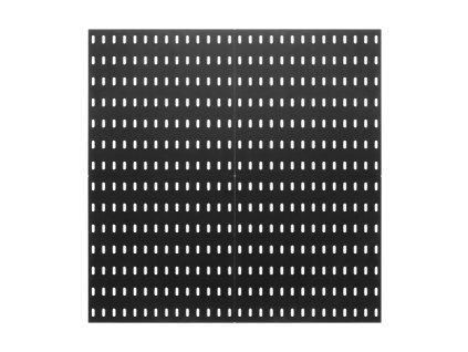 Sada pegboard panelov 11"×11", 4 ks, čierna, s doplnkami na stenu
