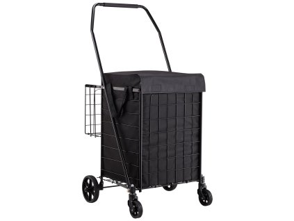 Skladací nákupný vozík s 2 košmi, nepremokavá vložka, nosnosť 45 kg