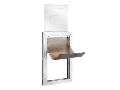 Dvierka pre domáce zvieratá 13.27"×20.04" hliníkový rám, klapka, zámok