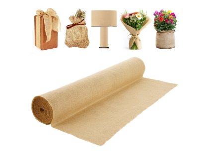 Jutová tkanina v roli 40”×75 ft a 50×50, prírodná, vysoká hustota