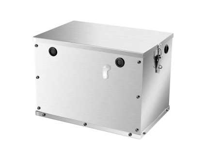 Box na batériu 24/31 pre trolling, hliníkový kryt, gumové otvory