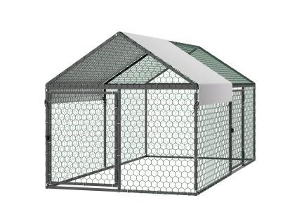 Kovový výbeh pre 4–6 sliepok, 1×2×1 m, nepremokavý kryt, dvojité dvere