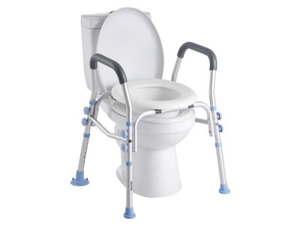 Nástavec na toaletu s rukoväťami, nosnosť 136 kg, nastaviteľná výška