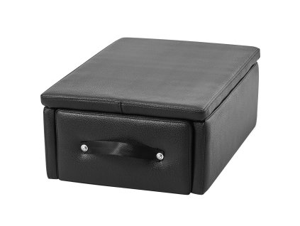 Pilates box pre reformer 25×17×9 in, pre sedenie, pu a drevo, čierny