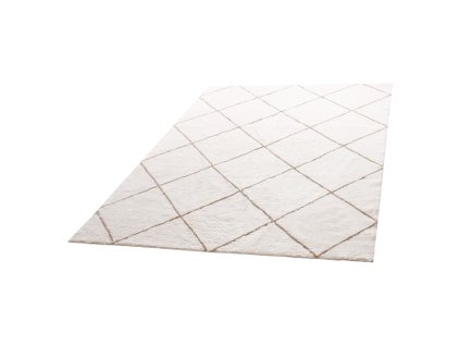 Plyšový koberec 2.44×3.05m, vysoký vlas, nepadavý, nešmykavý, béžový