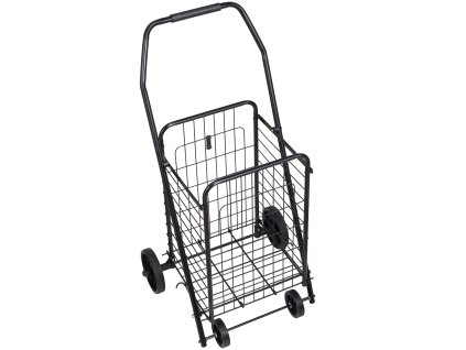 Skladací nákupný vozík s otočnými kolieskami, nosnosť 40.8 kg