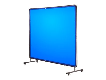 Zvárací paraván s rámom 1.74×2.34 m, nehorľavý vinyl, otočné kolieska
