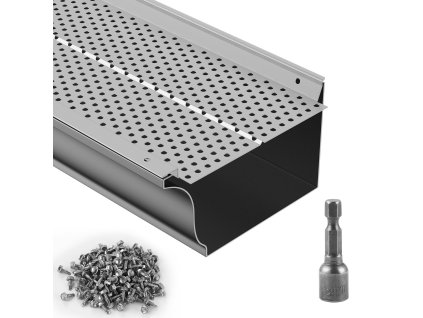 Ochranná mriežka na žľaby hliník 152 mm×264 cm 26 ks 4 mm otv. 0,5 mm