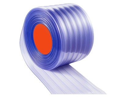 Priesvitná rebrovaná pvc lamelová záclona na role 30.8 m × 30.5 cm