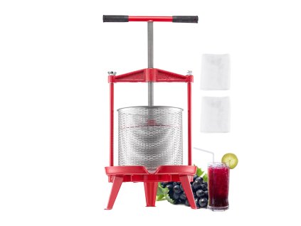 Ručný lis na ovocie 3.69 Gal/14L nerezový kôš s t-rukoväťou na víno