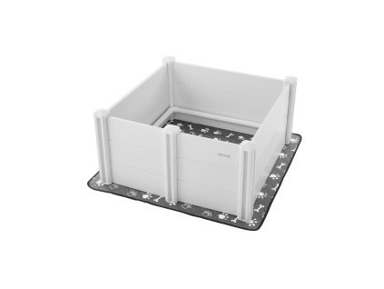 Ohrádka pre šteňatá 38.6×38.6×18.1 inch pvc s nastaviteľnými dvierkami