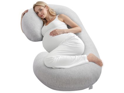 Tehotenský c-tvarovaný celotelový vankúš s prateľným poťahom