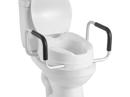 Zvýšené sedadlo na wc s opierkami, nosnosť 136,1 kg, zdvih 101,6 mm