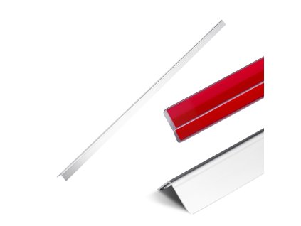 Nerezová rohová ochrana steny 25×25×1217 mm, 10 ks, s 3m páskou, 90°