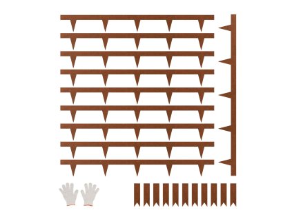 Oceľový záhradný obrubník 10 ks 40×4.5" ohybný odolný antikorózny