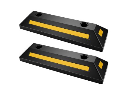 Parkovací doraz gumový 548 mm do garáže, 2 ks, s reflexnými pásmi