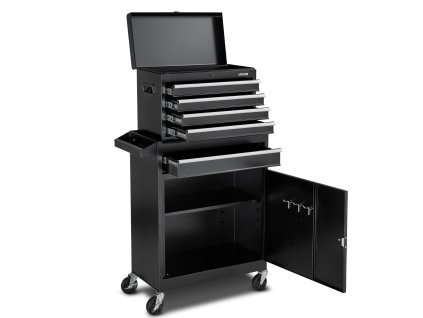 Pojazdná dielenská skrinka na náradie, 5 zásuviek, odnímateľný box