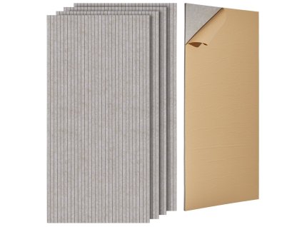 Akustické penové panely s lepidlom, 5 ks 47.2×23.6×0.4 inch, polyester