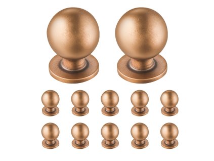 Gombíky do skriniek 12 ks, Ø 25 mm, zinková zliatina, staromosadz