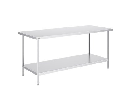 Nerezový prípravný stôl 30×72×34 Inch, 3 nastaviteľné výškové úrovne