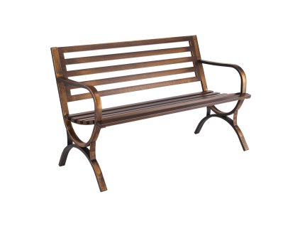 Vonkajšia lavica 127 cm, rám z uhlíkovej ocele, zaoblené podrúčky