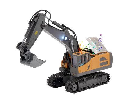 Diaľkovo ovládaný bager 1:20, 11 kanálov, plne funkčný, svetlá a zvuky