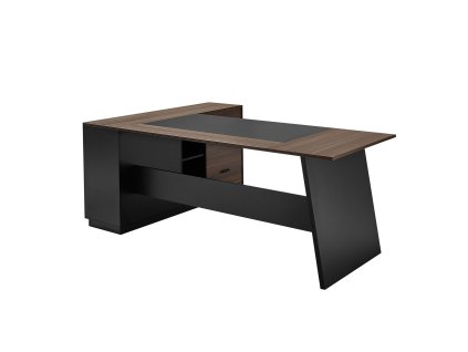 Rohový kancelársky stôl s zásuvkami a skrinkou, nosnosť 158.7 kg