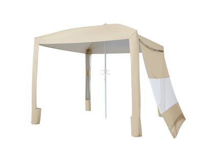 Plážový prístrešok 2.4×2.4 m, bočná stena, upf 50+, nastaviteľná výška