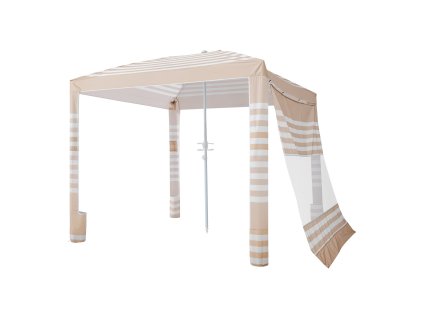 Plážový stan 2.4×2.4 m, s bočným dielom, upf 50+, nastaviteľná výška