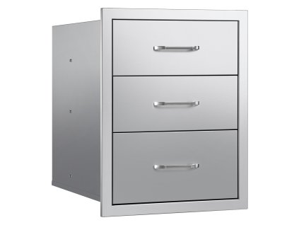 Zásuvky na vonkajší gril 18.11"×23.23"×23.23" nerezové 3-prístupné