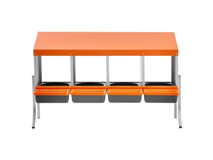 Hniezda pre sliepky 4 priehradky, pozinkovaná oceľ, plast, s nohami