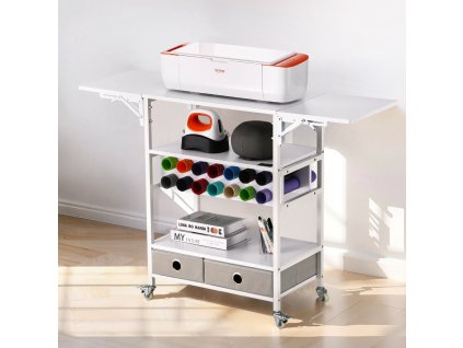 Mobilný stolík na tvorenie s 14 držiakmi fólií a 2 zásuvkami, skladací