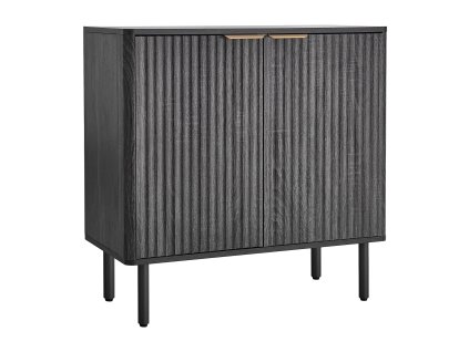 Barový kabinet 2-poschodový s posuvnými dverami, 80×37.5×80 cm, čierny