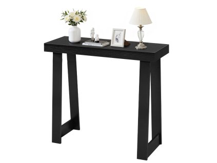 Konzolový stôl 91,5 cm, úzky čierny, drevený, jednoduchá montáž