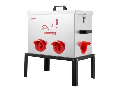 Automatický kŕmič pre hydinu 18.14 kg, 6 otvorov, kovový s priehradkou