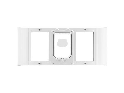 Mačacie dvierka do okna, nastaviteľné 787–914 mm, 4 zámky, hliník/sklo