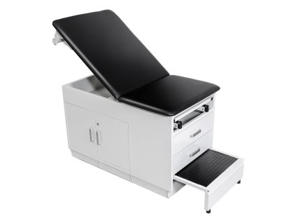 Vyšetrovací stôl s polohovateľným operadlom, 2 zásuvky, 227kg
