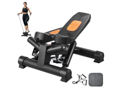 Mini stepper hydraulický s twist, odporové pásy, LCD, nosnosť 330LBS