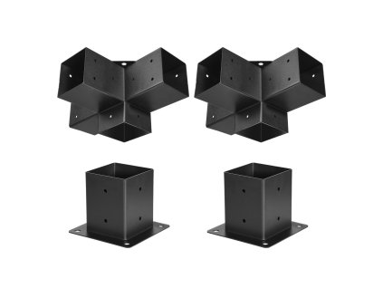 Rohové kovové držiaky na pergolu 2 ks 4×4 inch, vnútorná 92×92 mm