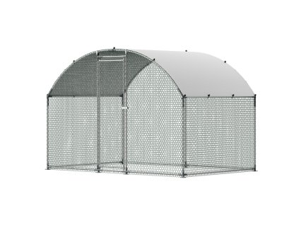 Kurník s výbehom 9.8×6.5×6.5 ft kovový s krytom a zámkom pre hydinu