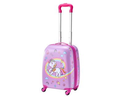 Detský kufor s batohom, 2-dielny, 45.7 cm, kolieska, jednorožec