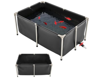 Skladacia pvc nádrž 126.8 Gal, obdĺžniková, s rámom a ventilom