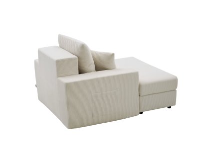 Leňoška 1115 mm modulárna bez rámu, kordurová, s vankúšmi, béžová