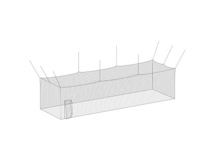Sieť na baseball 12700×3900×3080mm, 30-vrstvová uzlovaná hdpe, len sieť