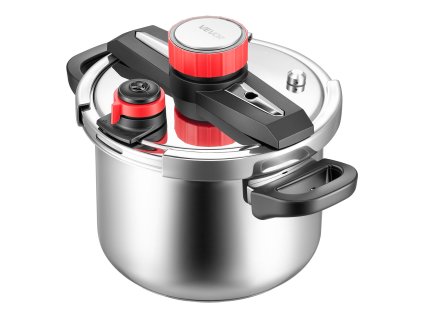 Tlakový hrniec 6L nerezový, tvrdené sklo, parný rošt, 3 tlaky, 100 kPa