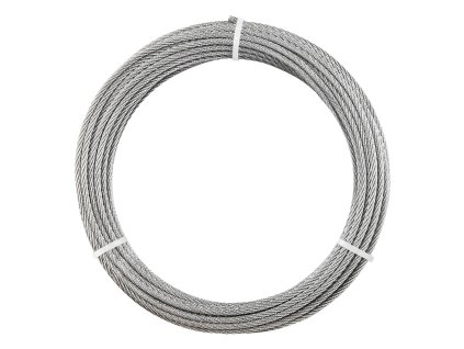 Oceľové lanko 3.2 mm, 12.2 m, 316 nerezová oceľ, 7×7, pevnosť 7.1 kN