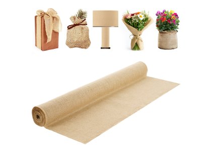 Jutové plátno v role 40”×30 ft a 50×50, prírodné, vysokej hustoty
